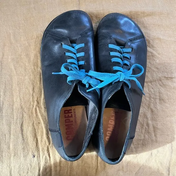 Camper Peu Men's Black leather shoe earth connect size 9