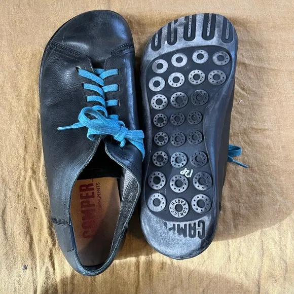 Camper Peu Men's Black leather shoe earth connect size 9