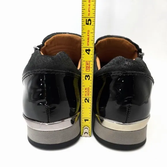Caprice Comfort Slip On Zipper Leather Black Patent Leather Women's Size 8.5