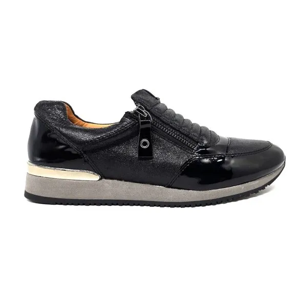 Caprice Comfort Slip On Zipper Leather Black Patent Leather Women's Size 8.5