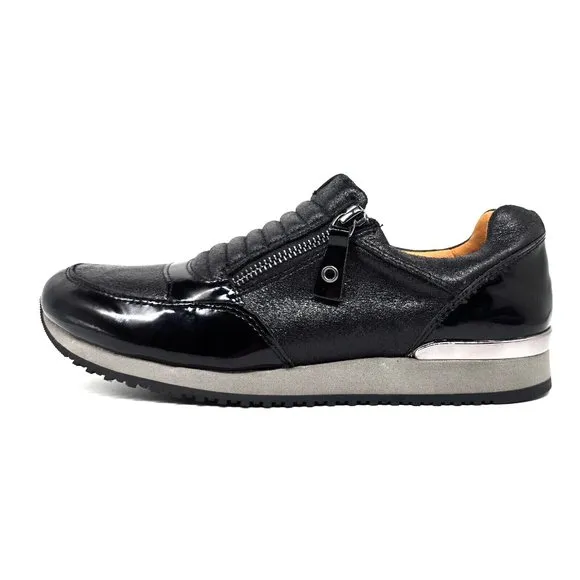 Caprice Comfort Slip On Zipper Leather Black Patent Leather Women's Size 8.5
