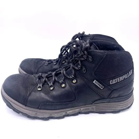 Caterpillar Men Casual Stiction Hiker Waterproof Ice Boots Lace Up Black Size 10