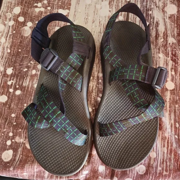 Chaco Green and Black Sandals Mens Size 10