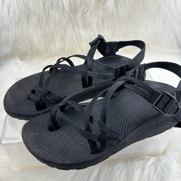 Chaco Hiking Black Sandals with Adjustable Straps and Durable Sole