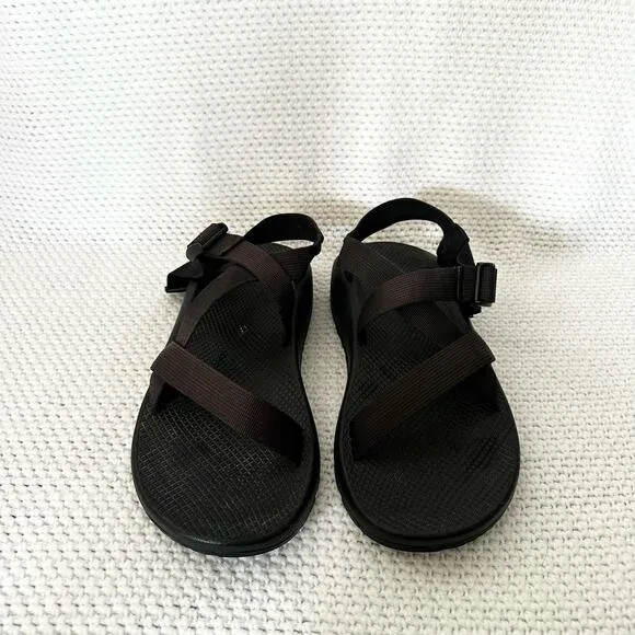 Chaco Men Solid Black Z Cloud Sport Outdoor Strappy Sandals Rubber Sole Size 12