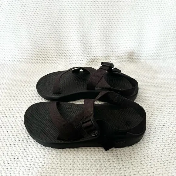 Chaco Men Solid Black Z Cloud Sport Outdoor Strappy Sandals Rubber Sole Size 12