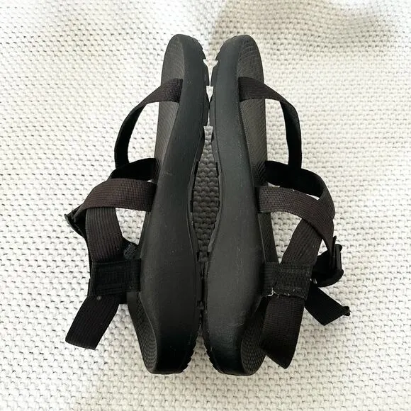 Chaco Men Solid Black Z Cloud Sport Outdoor Strappy Sandals Rubber Sole Size 12