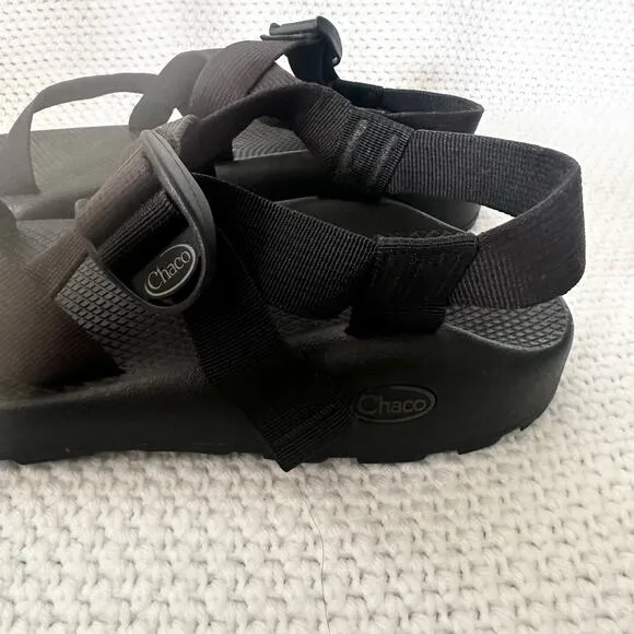 Chaco Men Solid Black Z Cloud Sport Outdoor Strappy Sandals Rubber Sole Size 12