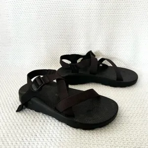 Chaco Men Solid Black Z Cloud Sport Outdoor Strappy Sandals Rubber Sole Size 12