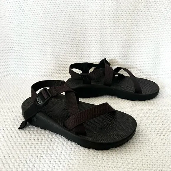 Chaco Men Solid Black Z Cloud Sport Outdoor Strappy Sandals Rubber Sole Size 12