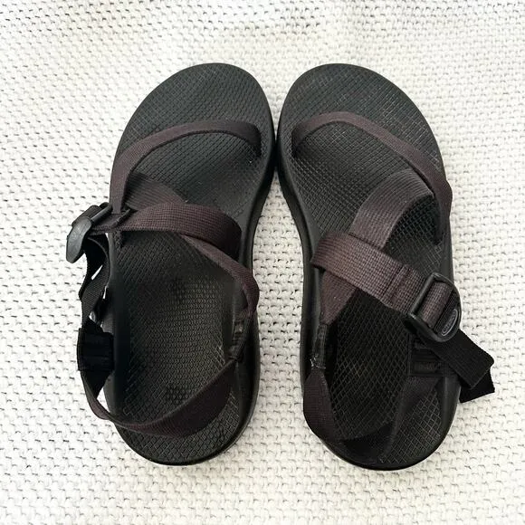 Chaco Men Solid Black Z Cloud Sport Outdoor Strappy Sandals Rubber Sole Size 12