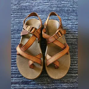 CHACO Men's Brown and Orange Sandals