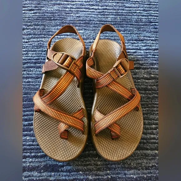 CHACO Men's Brown and Orange Sandals