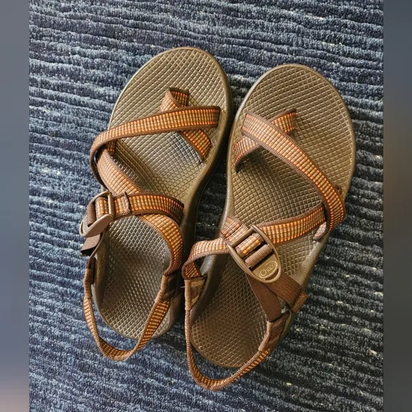 CHACO Men's Brown and Orange Sandals