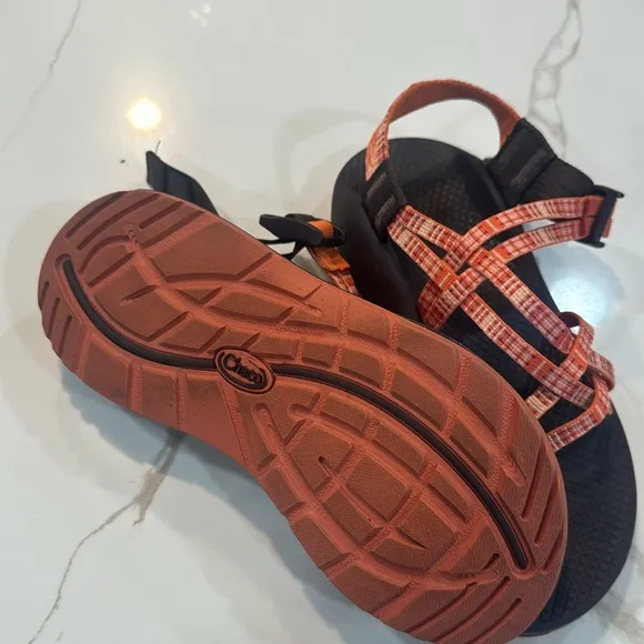 Chaco Orange and Brown Adventure Sandals