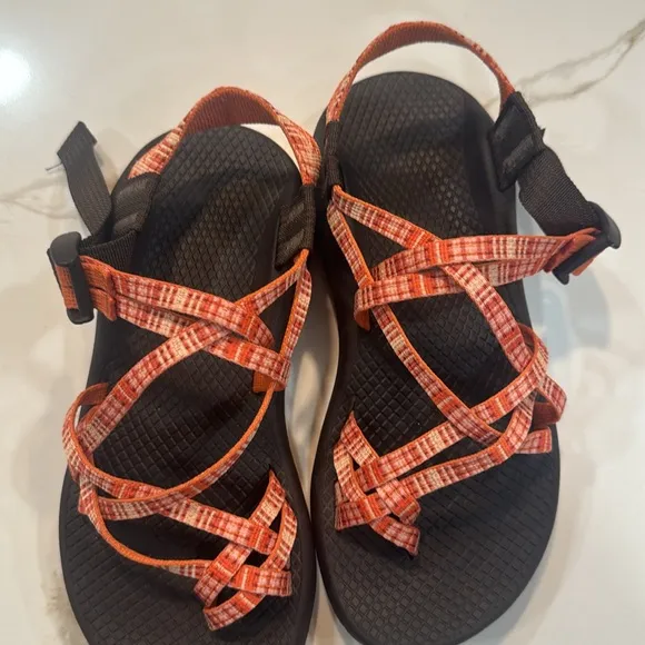 Chaco Orange and Brown Adventure Sandals