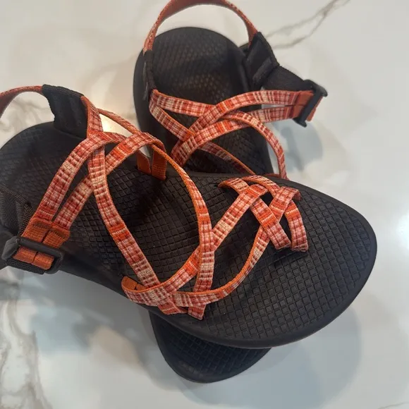 Chaco Orange and Brown Adventure Sandals