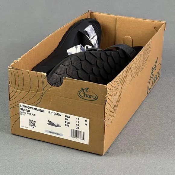 Chaco Sandals Mens 12M Lowdown Faded Blue Fog Outdoor Active New In Box NIB