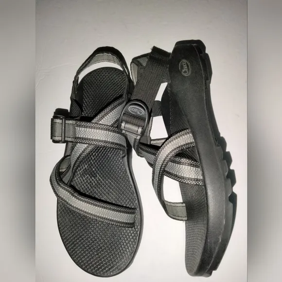 Chaco (Size 11) Men's Black &amp; Gray Z/1 Adjustable Strap Outdoor Open Toe Sandals