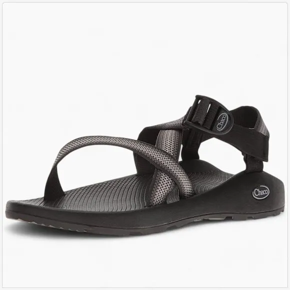 Chaco Split Gray Stripe Black Z/1 Adjustable Strap Classic Sandals NEW Men's 9W