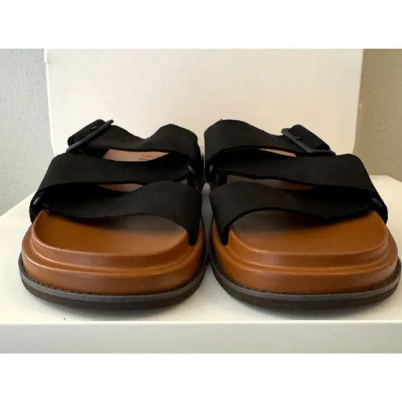 Chaco Women's Sandals Size 9 Townes Slide Midform Platform Leather Black &amp; Brown