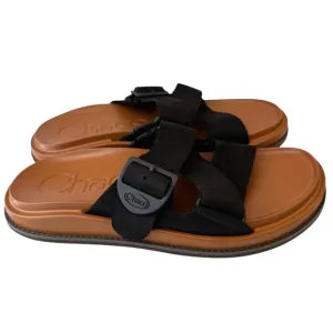 Chaco Women's Sandals Size 9 Townes Slide Midform Platform Leather Black &amp; Brown
