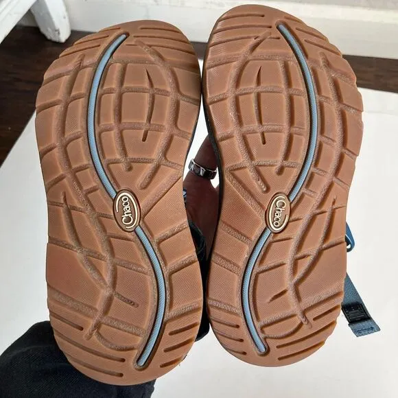 Chaco Z Cloud 2 Glacier Blue Zig Zag Pattern Outdoor Hiking Sandals