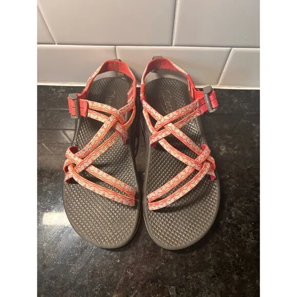Chaco Z/1 Youth Girls Strappy Sport Hiking‎ Sandals Outdoor Red Cream Size 4