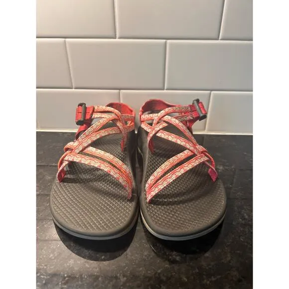 Chaco Z/1 Youth Girls Strappy Sport Hiking‎ Sandals Outdoor Red Cream Size 4