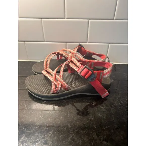 Chaco Z/1 Youth Girls Strappy Sport Hiking‎ Sandals Outdoor Red Cream Size 4
