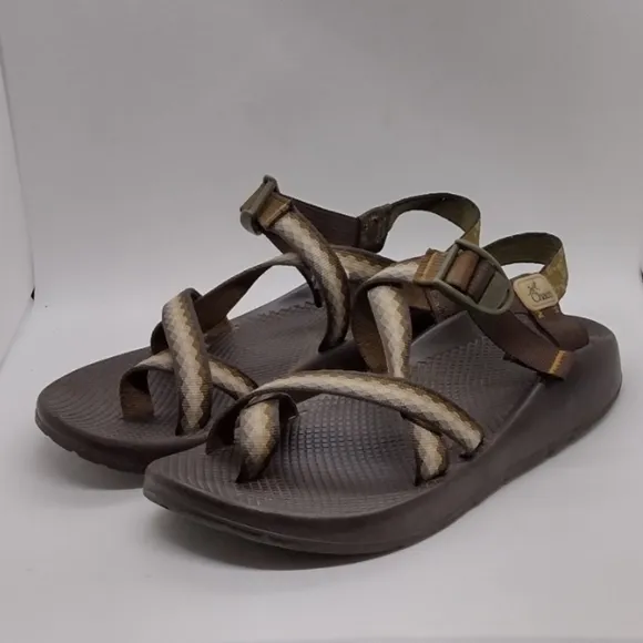 Chaco Z/2 Unaweep Sandals Men's 10 Brown Cream Hiking Camping Outdoor Fishing
