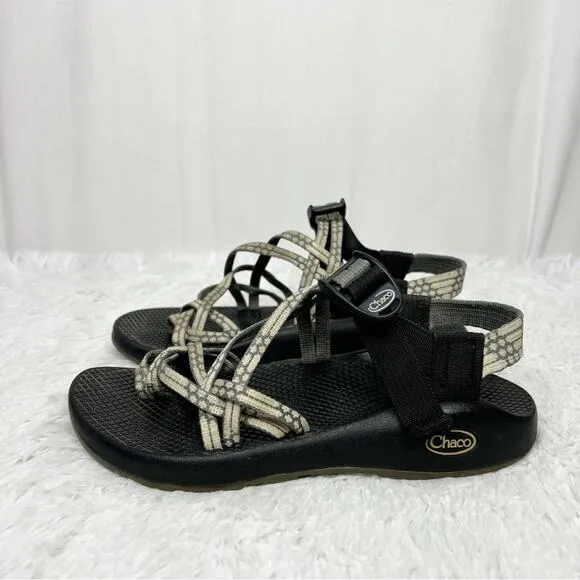 CHACO / z/classic white gray printed outdoor sandals / 7