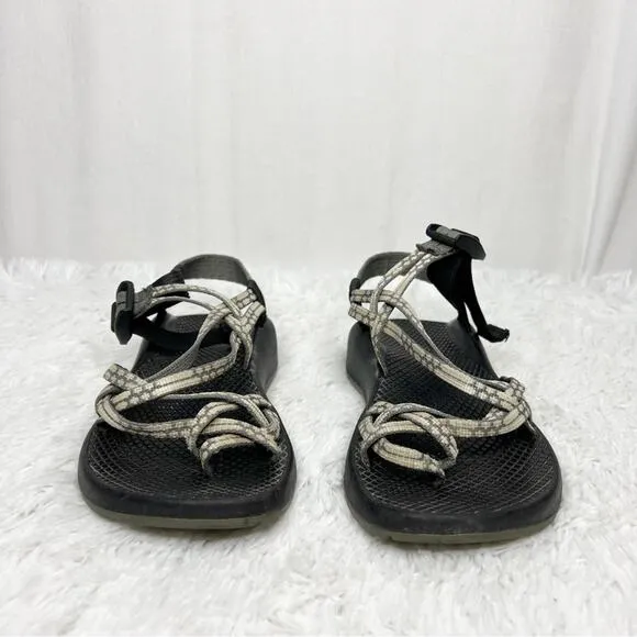 CHACO / z/classic white gray printed outdoor sandals / 7