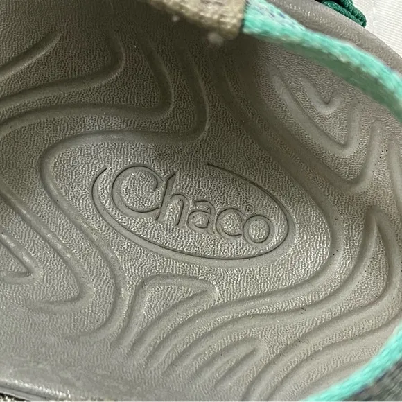 CHACO ZVolv X2 Jacquard Web Hiking Sandals Buckle Teal Green Size 10