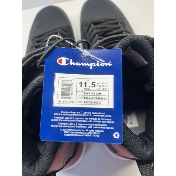 Champion Arena Power Hi V2 Men's Shoes Size 11.5 Black/ Marron Athletic Sneaker