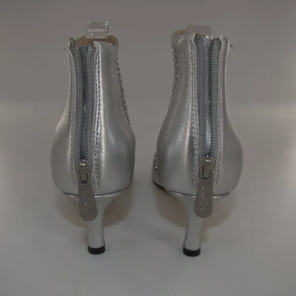 Charles by Charles David Arnie Bling Sliver Mesh Metallic Heel Booties Size 7