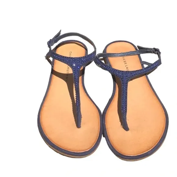 Chinese Laundry Blue Strap with Buckle Casual Wear Summer Thong Sandals Size 9.5