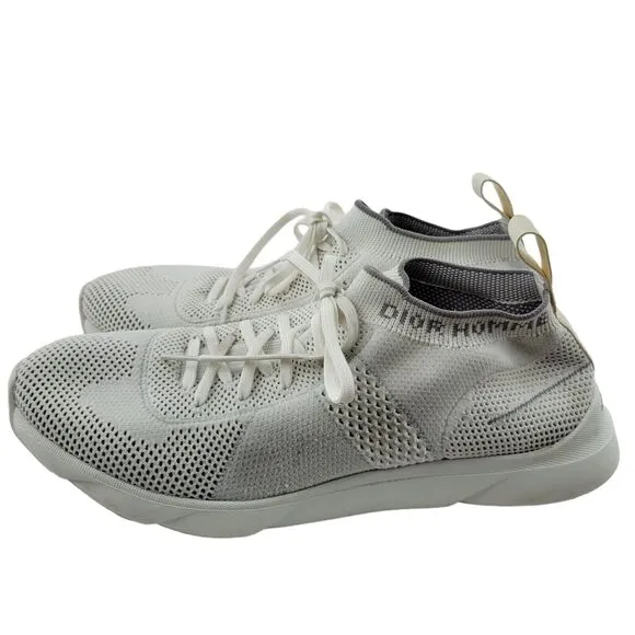 Christian Dior Homme Mens Athletic Shoes Sneakers B21 Knit White Gray 43.5 11.5