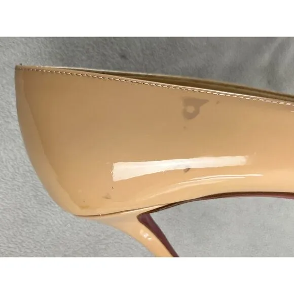 Christian Louboutin Tan Red Bottom Stilleto Bow Heels Shoes   Women's Size 40