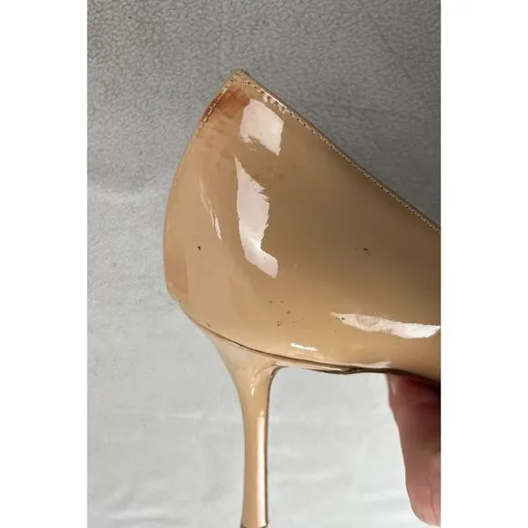 Christian Louboutin Tan Red Bottom Stilleto Bow Heels Shoes   Women's Size 40
