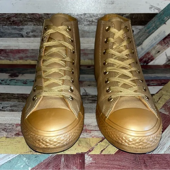 Chuck Taylor All Star Men’s Converse Hi Laser Baroque Sneakers Shoes Gold EUC 9
