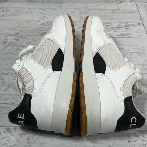 Clae Joshua Trainers Athletic Shoes Mens Size‎ 9 White Vegan Athleisure Lace Up