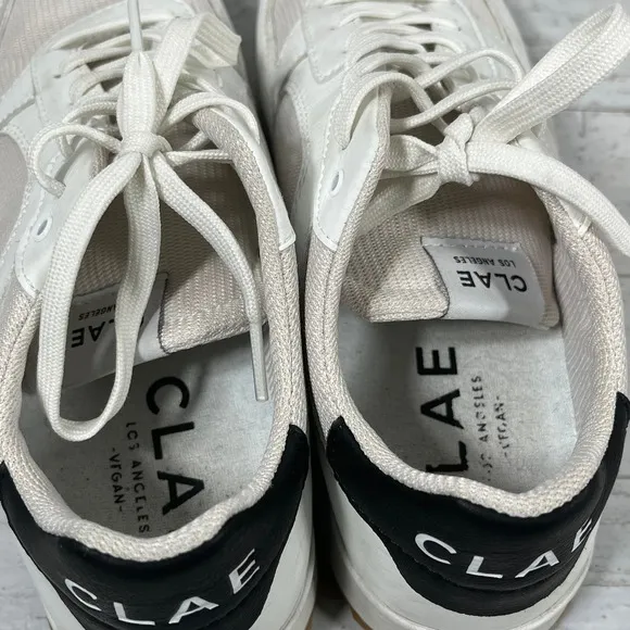 Clae Joshua Trainers Athletic Shoes Mens Size‎ 9 White Vegan Athleisure Lace Up