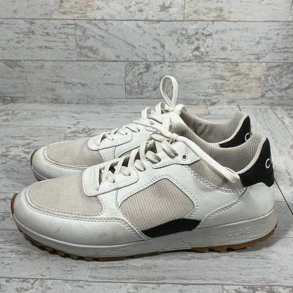 Clae Joshua Trainers Athletic Shoes Mens Size‎ 9 White Vegan Athleisure Lace Up