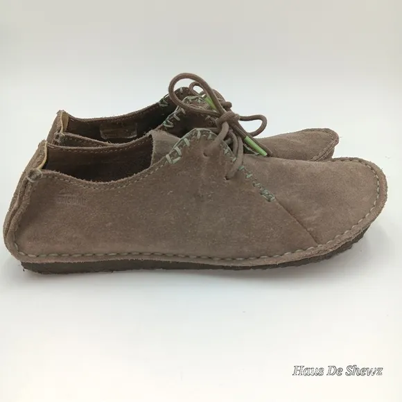 CLARKS Originals FARAWAY FIELD Oxford Suede Leather Gum Crepe Shoe 75540 size7.5