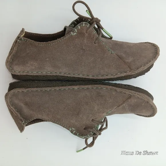 CLARKS Originals FARAWAY FIELD Oxford Suede Leather Gum Crepe Shoe 75540 size7.5