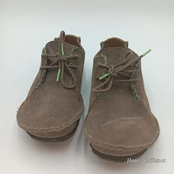 CLARKS Originals FARAWAY FIELD Oxford Suede Leather Gum Crepe Shoe 75540 size7.5