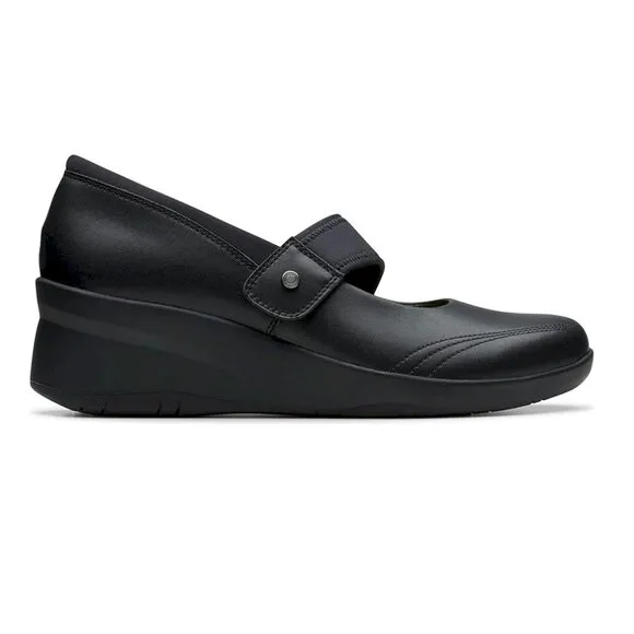 Clarks™ Suttyn May Black Leather Cuir Noir Size 9M New in Box
