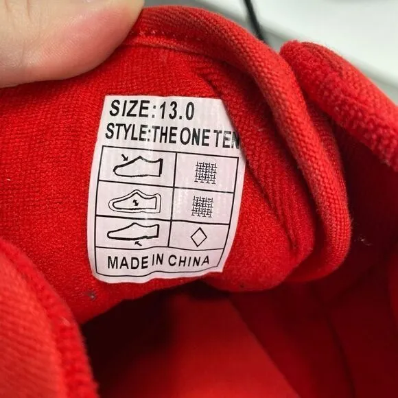 Clear Weather The One Ten Mid Top Sneaker Shoes Red Water Resistant Size 13