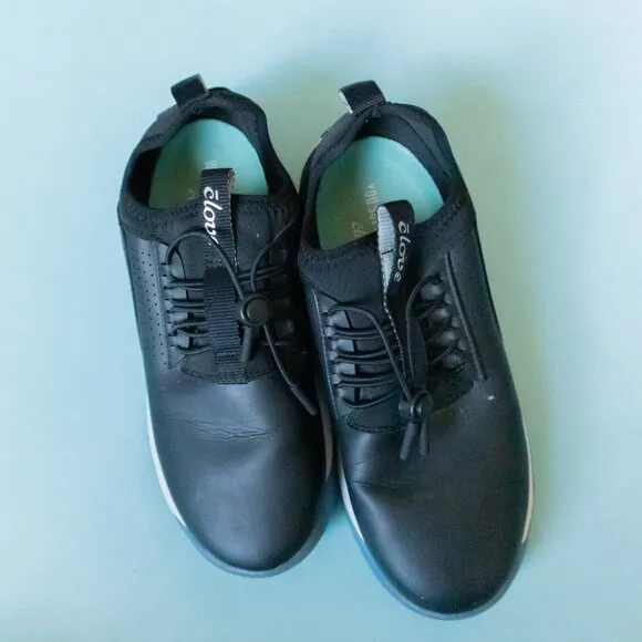 Clove Black Adjustable Drawstring Comfort Nursing Tennis Athletic Shoes Size 7